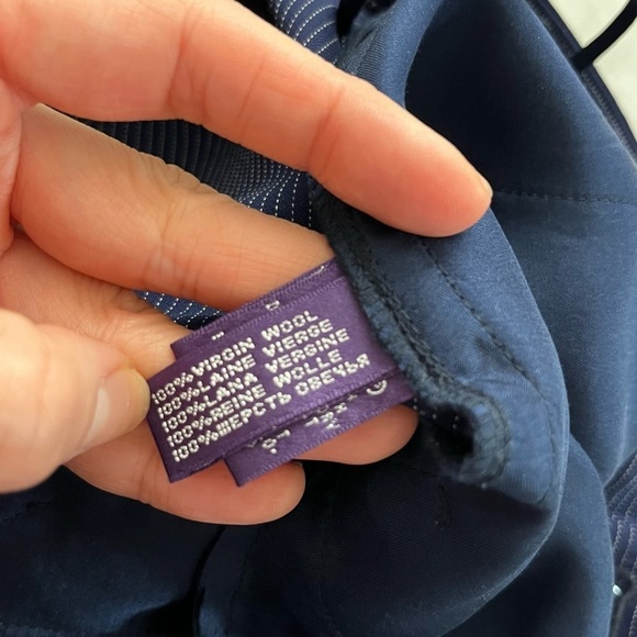 Ralph Lauren Purple Label Wool Navy with White Pin Striped Equestrian Pants - Picture 8 of 8